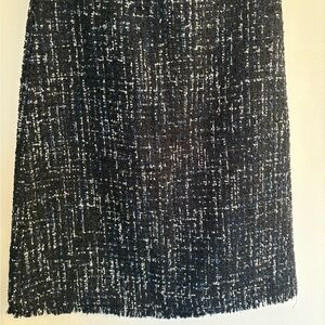 Ann Taylor Black, White & Blue Tweed Pencil Skirt